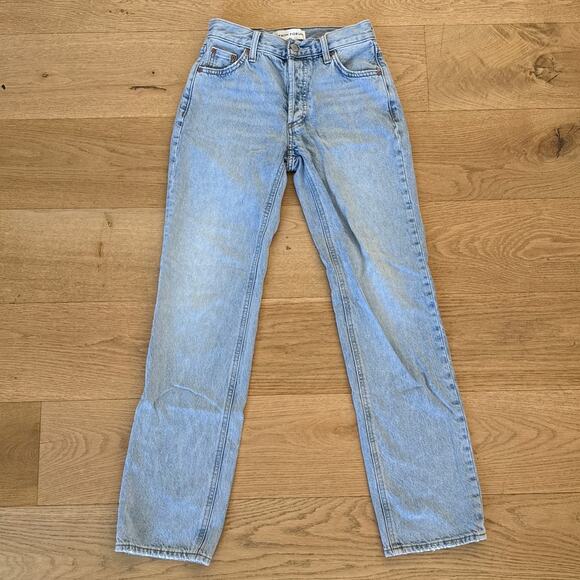 Denim Forum Jeans The 90's Joni Lo Rise Loose Size 23 Blue - Picture 1 of 5